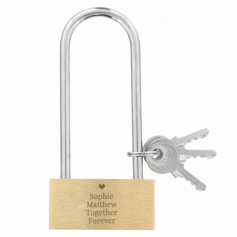 Personalised Heart Motif Any Message Padlock