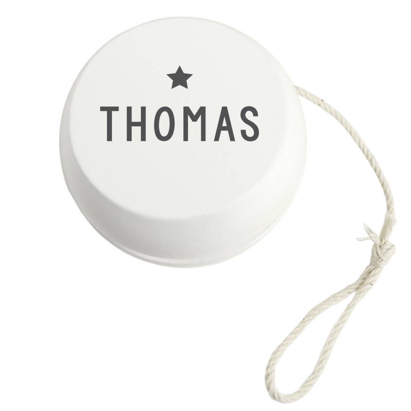 Personalised Grey Star White Yoyo